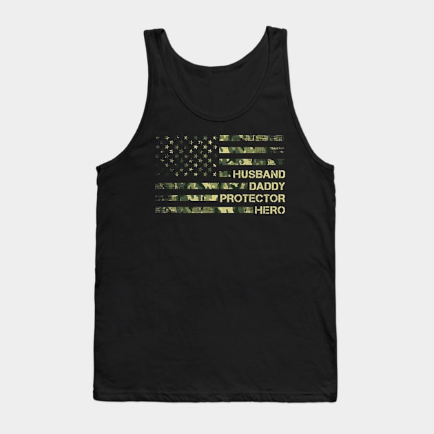 Husband Daddy Protector Hero Camouflage Father's Day Tank Top by snnt